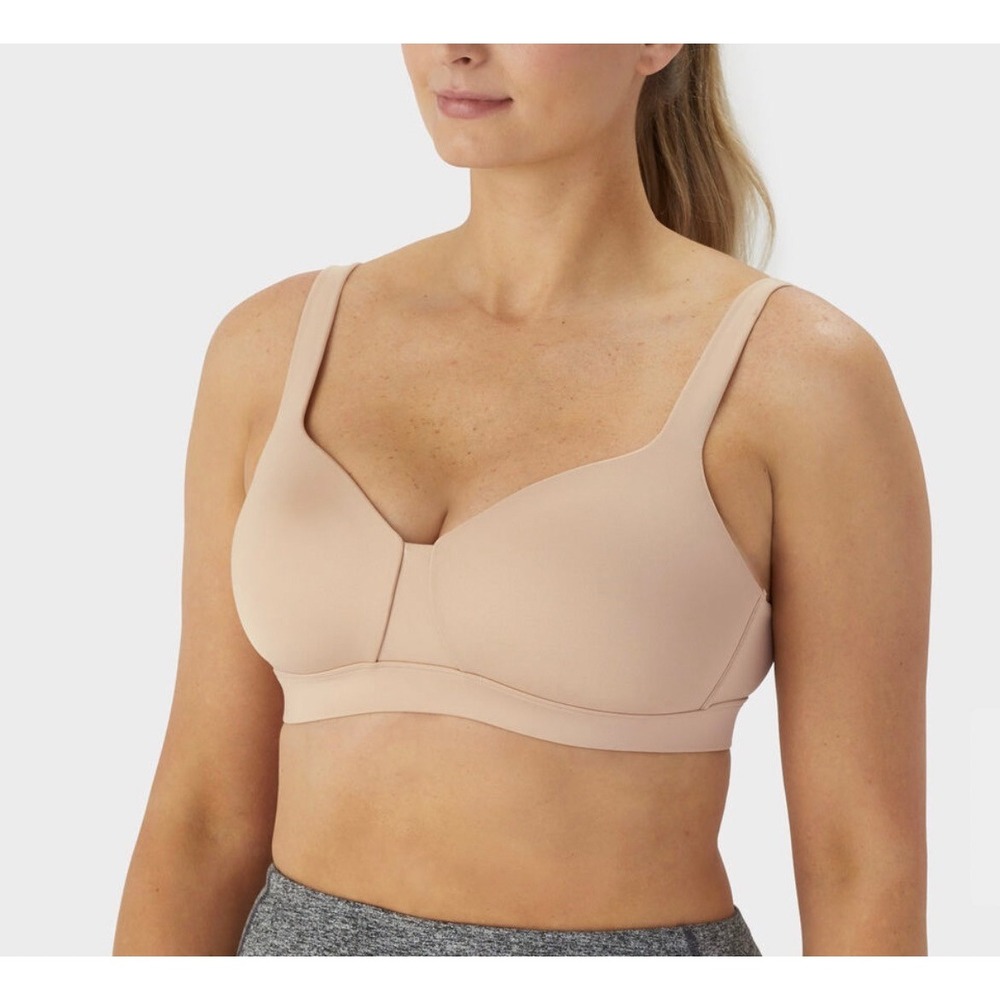 Duluth Trading Co Armachillo Cooling TeeLUXE Wireless T-Shirt Bra Tan Nude 34DD